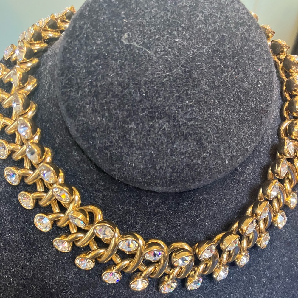 Oscar de la Renta rhine rhinestone choker - Picture 1 of 7